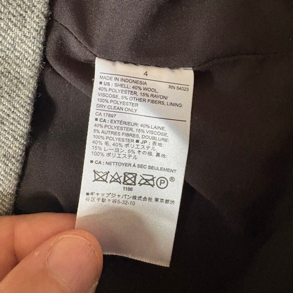 Banana Republic Lined Mini Skirt Wool Blend Gray Side Buttons sz 4 - Picture 4 of 9
